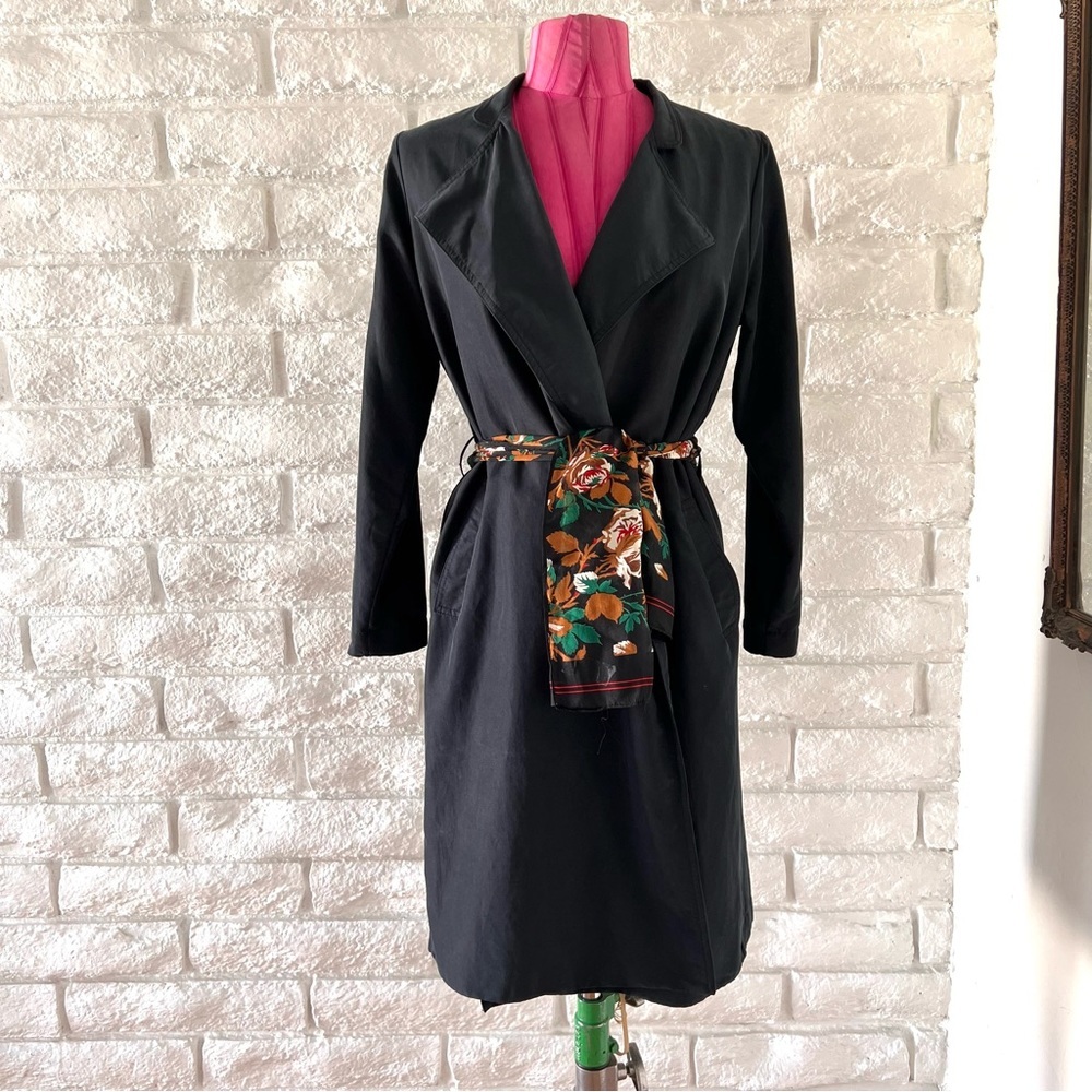 Vintage American Apparel Navy Trench Coat XS/S - Picture 2 of 7
